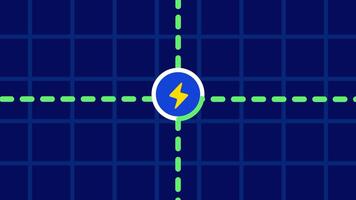 viene visualizzato un' centrato energia nodo allineato con preciso attraversamento guida linee, sottolineando strutturale equilibrio e focalizzata direzionale movimento attraverso il griglia video