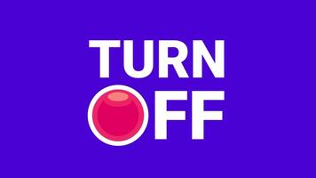 funktioner en djärv sväng av instruktion bredvid en ljus röd knapp, betona systemet stänga av och de avsiktlig stanna av pågående digital processer. video