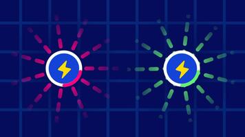 caracteristicas dos radiante estallidos emitiendo vistoso pulsos ese superposición, exhibiendo interactivo energía dinámica y sincronizado oscilación Entre emparejado fuentes video