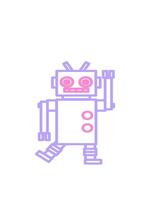 bob and pause animation of dancing robot symbol icon video