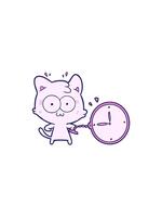 scission effet animation de une dessin animé surpris chat video