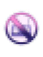 pixelize effect animation of gradient shaded cartoon of a no radio allowed video