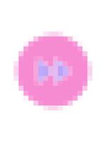 pixelisera effekt animering av platt symbol av en snabb framåt- knapp ikon video