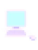 pixeliseren effect animatie van computer met muis en toetsenbord video