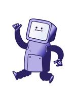 ändring Färg animering av lutning illustration tecknad serie robot löpning video