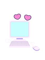 spinning hjärtan animering av dator med mus och tangentbord video