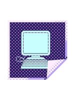 dobberen beweging animatie van computer met muis en scherm plein pellen sticker video