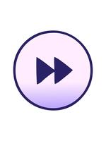 jiggle motion animation of gradient shaded cartoon of a fast forward button video