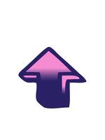 ondeggiando movimento animazione di pendenza ombroso cartone animato di un' puntamento freccia video