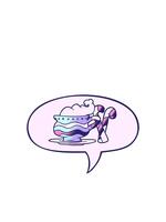 rise and float animation of cartoon christmas cocoa with candy canes with speech bubble in smooth gradient style video