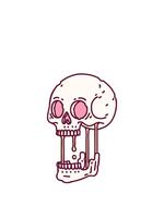 stiga och flyta animering av design av en skalle i ljus glöd Färg video