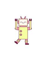 starburst effekt animering av söt tecknad serie av en robot i ljus glöd Färg video