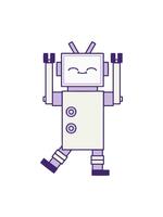 mutevole colore animazione di carino cartone animato di un' robot nel luminosa splendore colore video