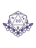 ändring Färg animering av d20 tärningar rulla med blommig element video