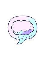 splitting effect animation of rain cloud with speech bubble in smooth gradient style video