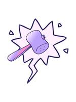 pixelizzare effetto animazione di cartone animato maglio con discorso bolla nel liscio pendenza stile video