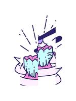 delning rörelse animering av skrolla baner med tatuering stil yxa i träd stubbe video