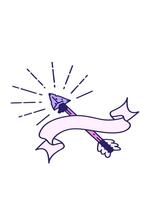 bobbande rörelse animering av skrolla baner med tatuering stil gammal flinta dricks pil video