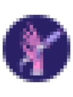 pixelisera effekt animering av bild av en dolk i de hand video