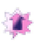 pixelisera effekt animering av tecknad serie pekande pil med Tal bubbla i slät lutning stil video