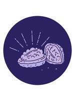 ändring Färg animering av ikon av en tatuering stil valnötter med skal video