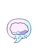 jumping motion animation of rain cloud with speech bubble in smooth gradient style video