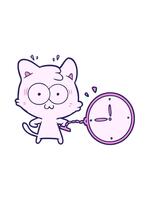 vibrant mouvement animation de une dessin animé surpris chat video