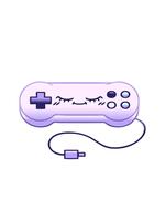 guppa och paus animering av lutning skuggad tecknad serie av en spel kontrollant video