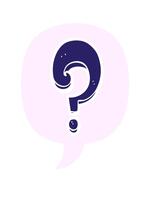 stretching up animation of cartoon question mark with speech bubble in retro style video
