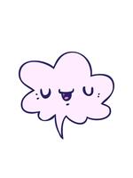 stiga och flyta animering av Lycklig tecknad serie ansikte med Tal bubbla i slät lutning stil video