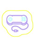 radioactive glowing animation of console game controller symbol icon video