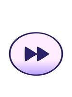 bob and pause animation of gradient shaded cartoon of a fast forward button video