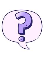 vibrating motion animation of cartoon question mark with speech bubble in smooth gradient style video