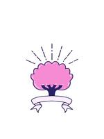 guppa och paus animering av skrolla med tatuering stil träd video