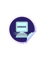 starburst effetto animazione di computer errore illustrazione circolare peeling etichetta video