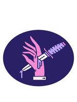 guppa och paus animering av bild av en dolk i de hand video