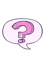 ondeggiando movimento animazione di cartone animato domanda marchio con discorso bolla nel retrò struttura stile video