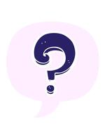 jiggle and pause animation of cartoon question mark with speech bubble in retro style video