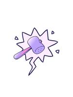 rise and float animation of cartoon mallet with speech bubble in smooth gradient style video
