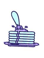 vicka och paus animering av pannkaka stack krita teckning video