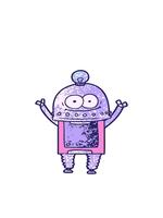 bobbande rörelse animering av Lycklig robot med ljus Glödlampa video