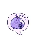 starburst effekt animering av tecknad serie färsk Bitten äpple med Tal bubbla i retro textur stil video