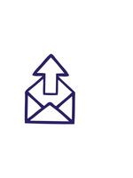 horizontally vibrating animation of line drawing cartoon of a envelope with arrow icon video