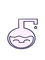 guppa och paus animering av en vetenskap experimentera krita teckning video