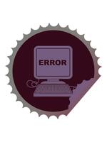 neon leggero effetto animazione di computer errore illustrazione circolare peeling etichetta nel luminosa splendore colore video