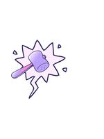 vågrätt vibrerande animering av tecknad serie klubba med Tal bubbla i slät lutning stil video