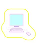 radioattivo raggiante animazione di computer con topo e tastiera video