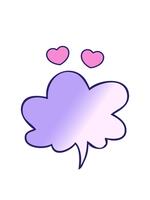 spinning hearts animation of cartoon speech bubble in smooth gradient style with speech bubble in smooth gradient style video