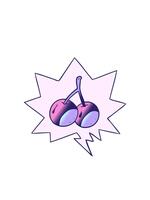 stiga och flyta animering av tecknad serie körsbär med Tal bubbla i slät lutning stil video