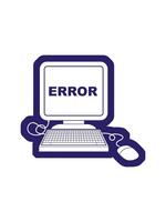 uppmärksamhet gripa tag i animering av ikon illustration av en dator fel video